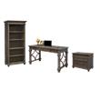 Pemberly Row Set of 3 Fully Assembled Office Desk & Filing Cabinet & Bookcase