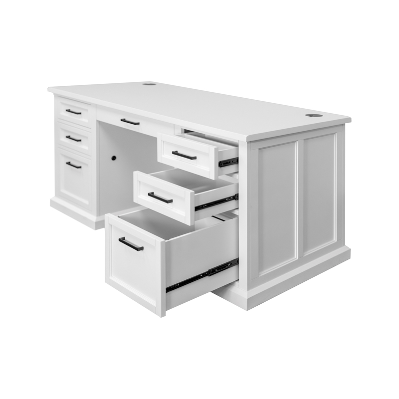 Pemberly Row Set of 3 Fully Assembled Office Desk & Filing Cabinet & Bookcase