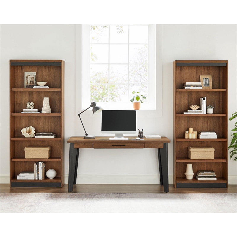 Pemberly Row Set of 3 Writing Office Table & Filing Cabinet & Bookcase