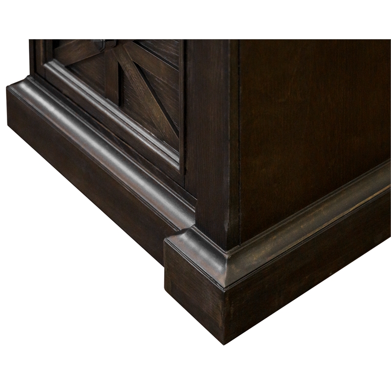 Pemberly Row Set of 3 Fully Assembled Executive Desk & Filing Cabinet & Bookcase