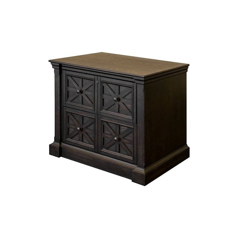 Pemberly Row Set of 3 Fully Assembled Executive Desk & Filing Cabinet & Bookcase