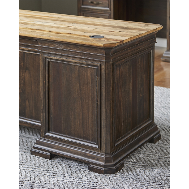 Pemberly Row Set of 3 Fully Assembled Executive Desk & Filing Cabinet & Bookcase