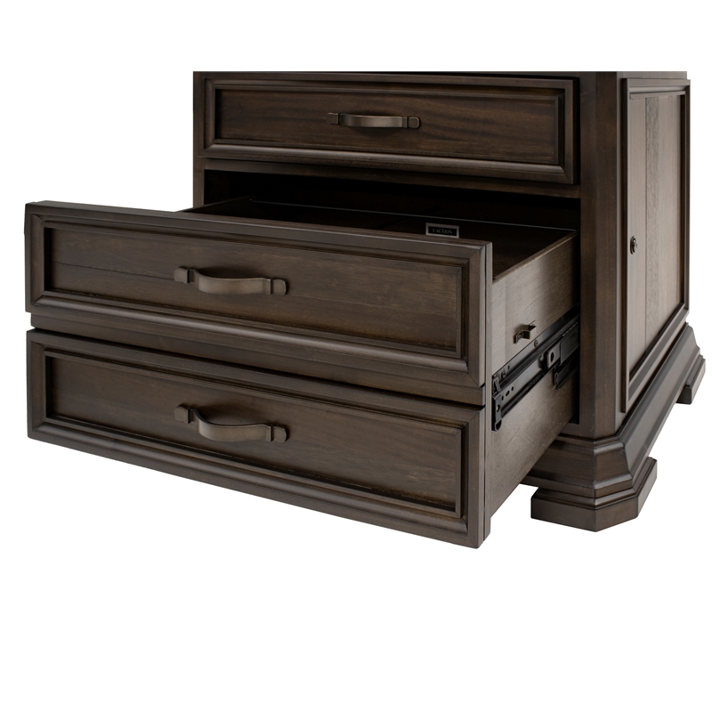 Pemberly Row Set of 3 Fully Assembled Executive Desk & Filing Cabinet & Bookcase