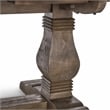 Pemberly Row Set of 7 Pine Wood Extension Dining Table & Chairs in Brown