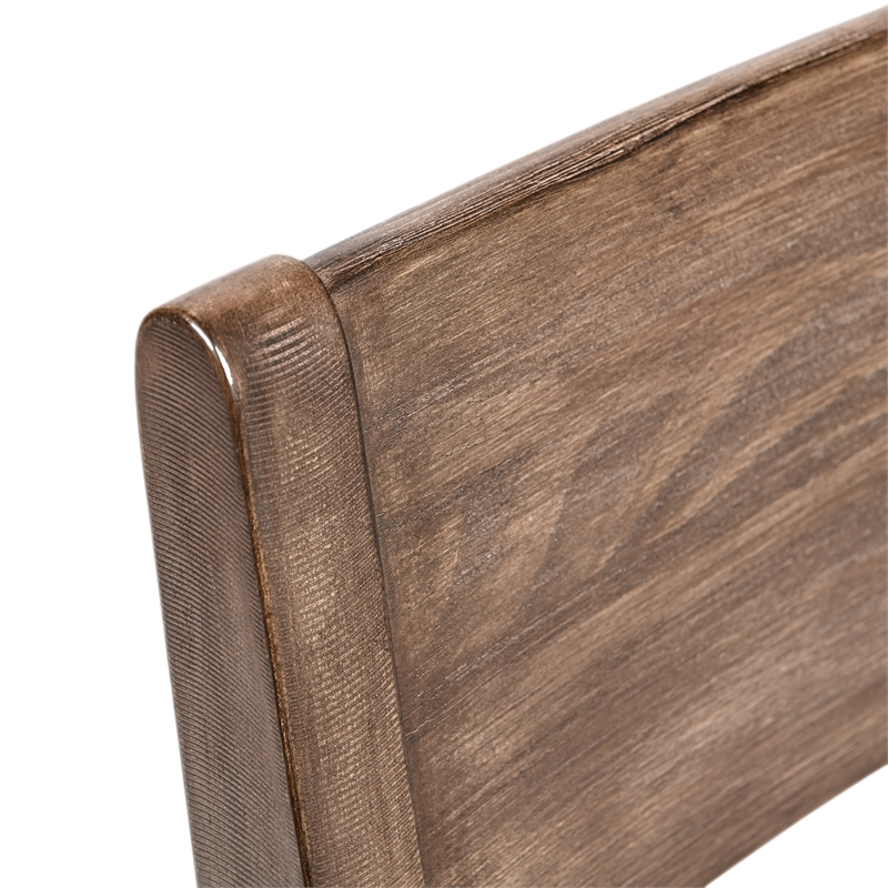 Pemberly Row Set of 5 Round Pine Dining Table and Chairs in Weathered Brown