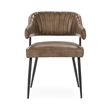 Pemberly Row Set of 5 Top Grain Leather Dining Chairs & 60