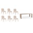 Pemberly Row Set of 7 Fabric Dining Chairs & 89