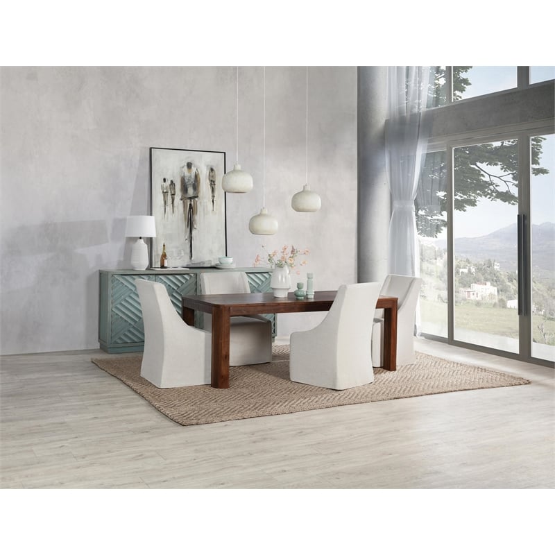 Pemberly Row Set of 7 Solid Wood Dining Chairs 84