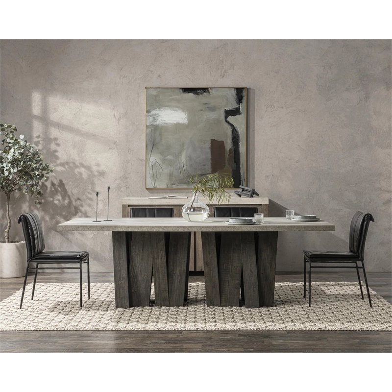 Pemberly Row Set of 5 Fabric Upholstered Dining Chairs & 94