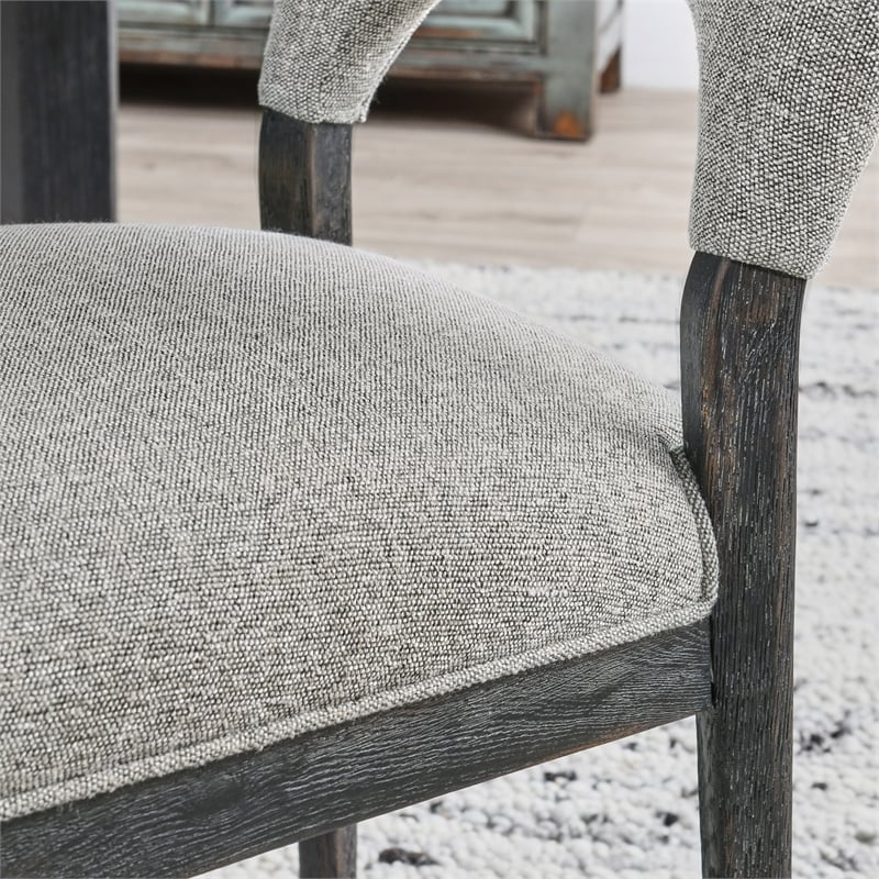 Pemberly Row Set of 5 Fabric Upholstered Dining Chairs & 94