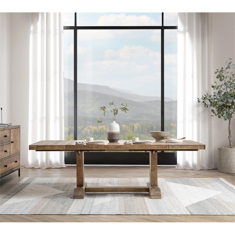 Pemberly Row Set of 7 Solid Wood Dining Chairs & Extendable Table