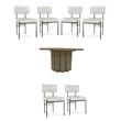 Pemberly Row Set of 7 Upholstered Dining Chairs & 60