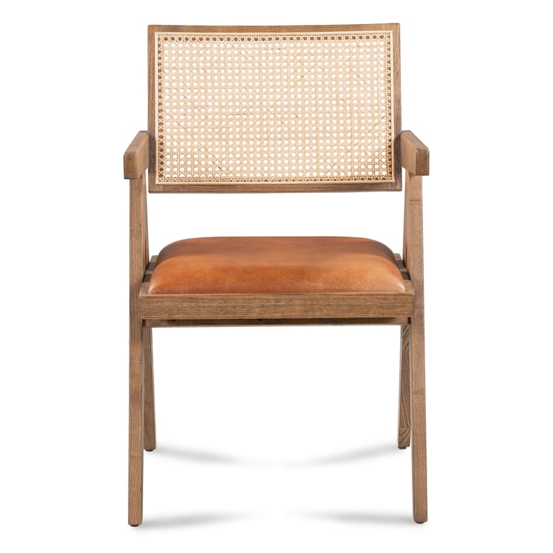 Pemberly Row Set of 5 Dining Chairs with Rattan Back & 36