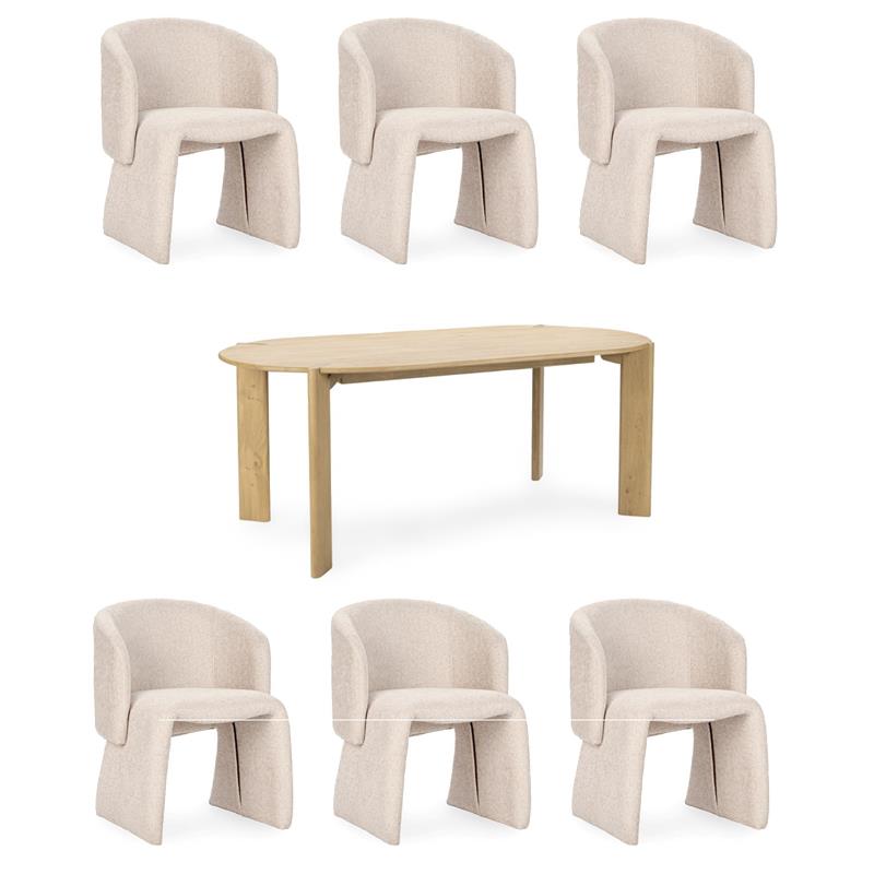 Pemberly Row Set of 7 Upholstered Dining Chairs & 75