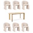 Pemberly Row Set of 7 Upholstered Dining Chairs & 75