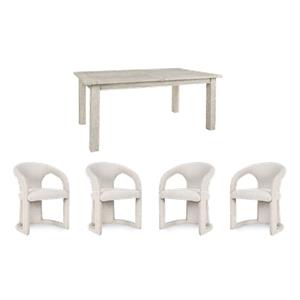 Pemberly Row Set of 5 Upholstered Dining Chairs & 94&quot Extension Table
