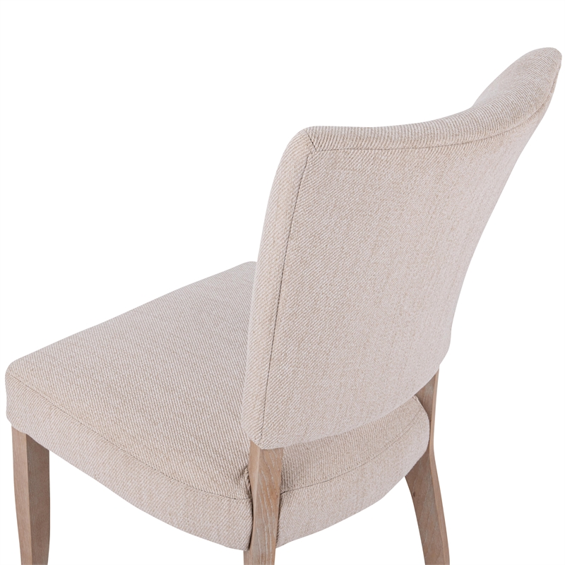 Pemberly Row Set of 5 Wood Round Dining Table & Upholstered Chairs