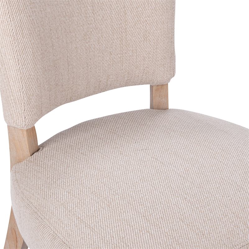 Pemberly Row Set of 5 Wood Round Dining Table & Upholstered Chairs