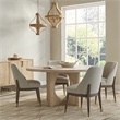 Pemberly Row Set of 5 Wood Round Dining Table & Upholstered Chairs