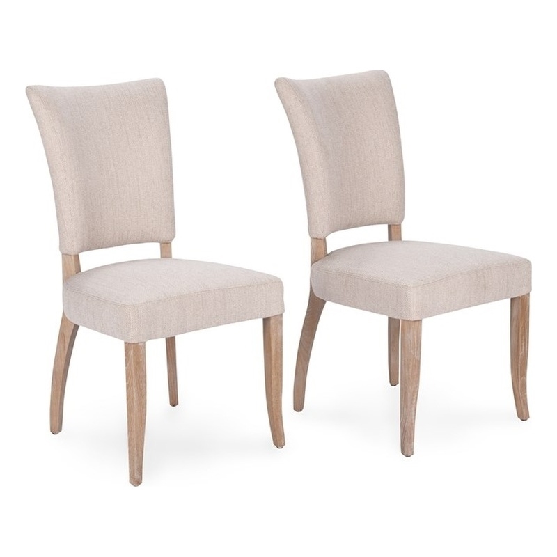 Pemberly Row Set of 5 Wood Round Dining Table & Upholstered Chairs
