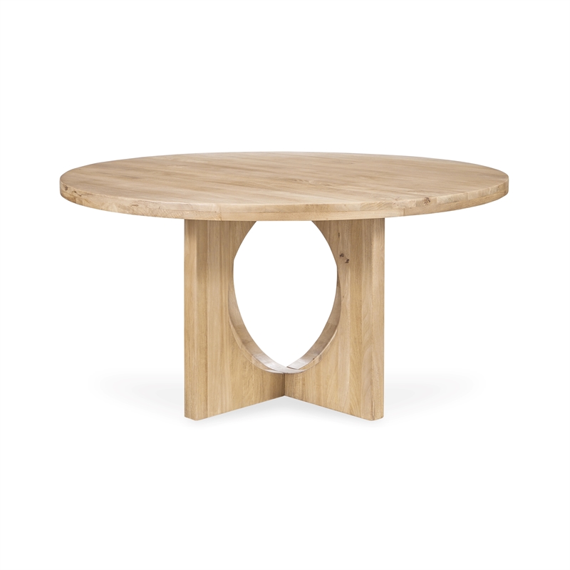 Pemberly Row Set of 5 Wood Round Dining Table & Upholstered Chairs