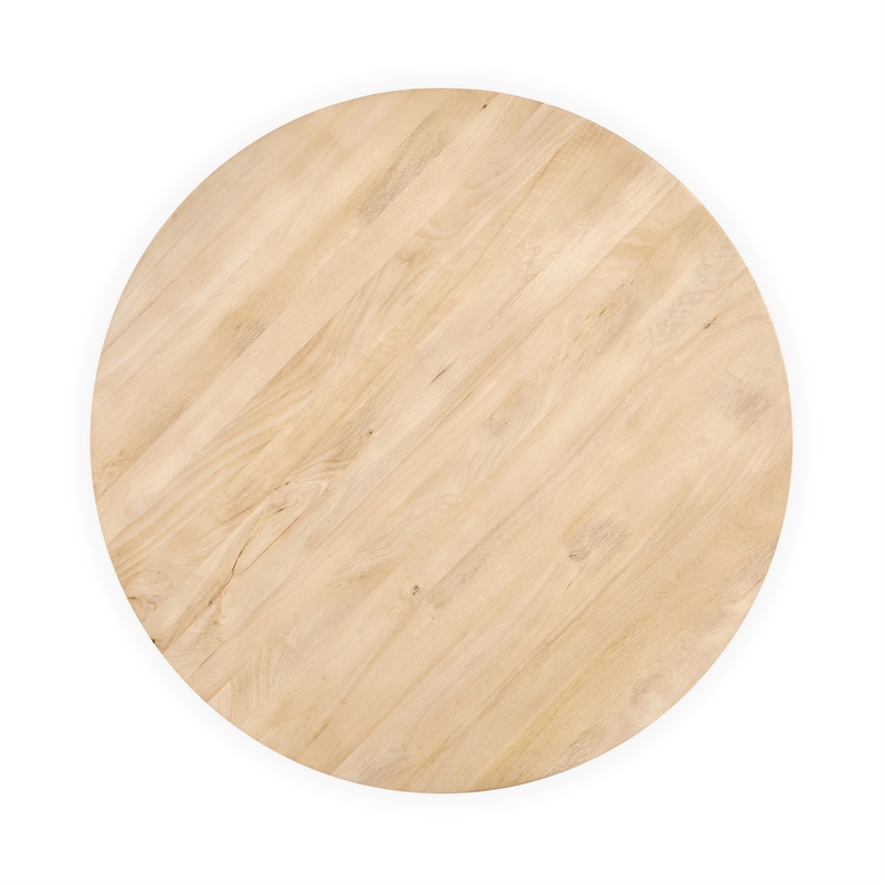 Pemberly Row Set of 5 Wood Round Dining Table & Upholstered Chairs