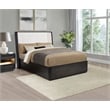 Pemberly Row Set of 4 Queen Wingback Bed & Dresser Cabinet & Nightstands