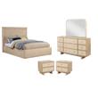 Pemberly Row Set of 4 Full Platform Bed & Dresser with Mirror & Nightstands