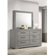 Pemberly Row Set of 4 Full Panel Platform Bed & Dresser w/ Mirror & Nightstands