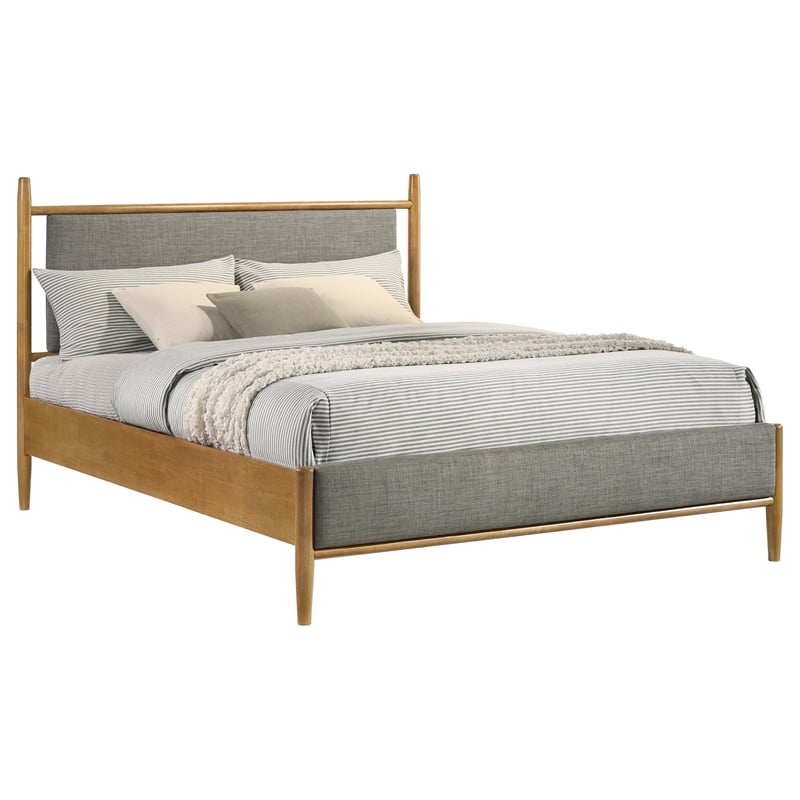 Pemberly Row Set of 4 Queen Panel Platform Bed & Dresser w/ Mirror & Nightstands