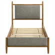 Pemberly Row Set of 4 Twin Panel Platform Bed & Dresser w/ Mirror & Nightstands