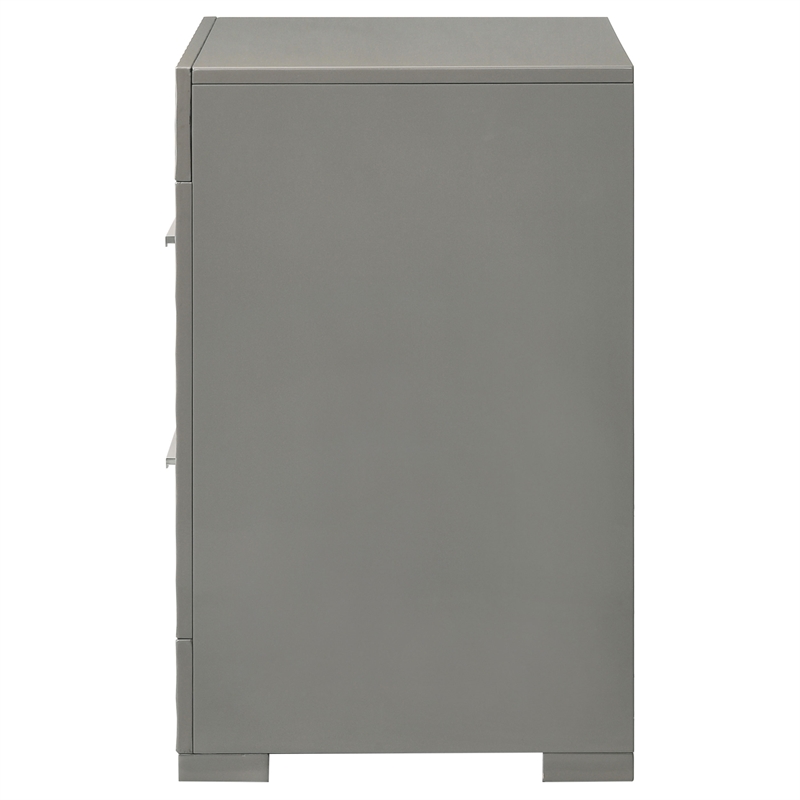 Pemberly Row Set of 4 Twin Panel Platform Bed & Dresser w/ Mirror & Nightstands