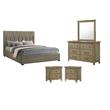 Pemberly Row Set of 4 Eastern King Panel Platform Bed & Dresser & Nightstands
