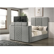 Pemberly Row Set of 4 Queen Panel TV Bed & Dresser with Mirror & Nightstands