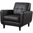 Pemberly Row Set of 2 Upholstered Track Arm Tufted Accent Chairs in Black