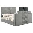 Pemberly Row 4Pc Set Eastern King Panel TV Bed & Dresser w/ Mirror & Nightstands