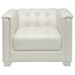 Pemberly Row Set of 2 Upholstered Track Arm Accent Chairs in Pearl White