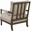Pemberly Row Set of 2 Upholstered Bobbin Accent Chairs in Beige and Natural