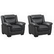 Pemberly Row Set of 2 Upholstered Padded Arm Accent Chairs in Gray