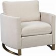 Pemberly Row Set of 2 Upholstered Curved Track Arm Chairs in Beige