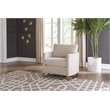 Pemberly Row Set of 2 Upholstered Curved Track Arm Chairs in Beige