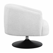Pemberly Row Set of 2 Upholstered Barrel Back Swivel Club Chairs in Beige