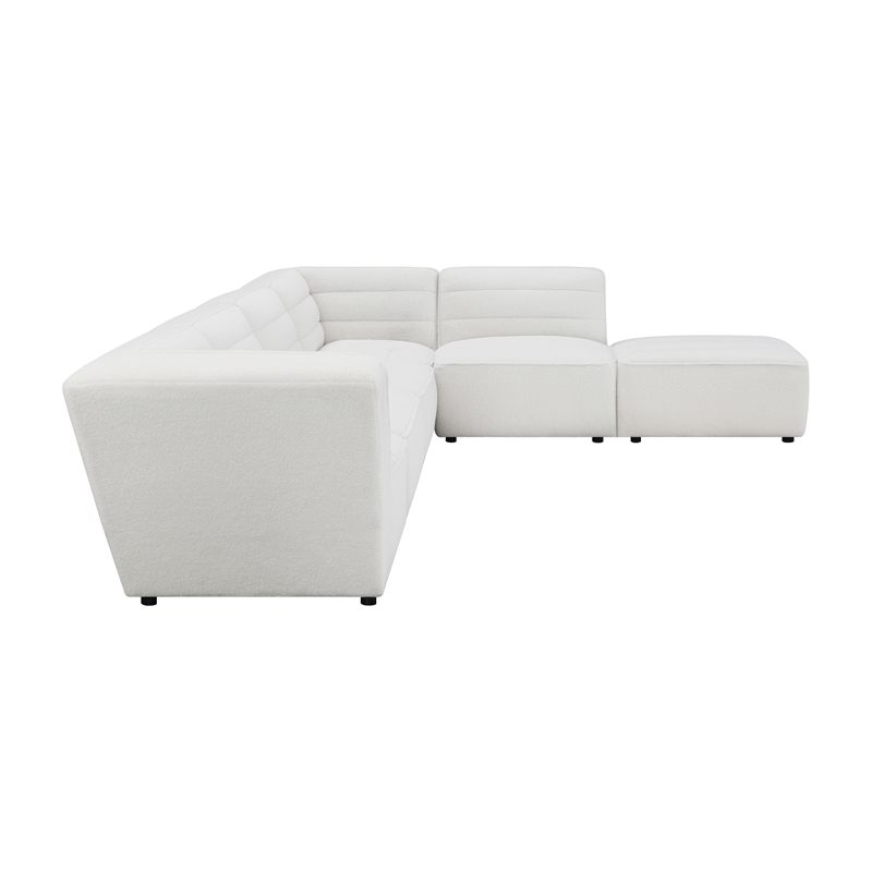 Pemberly Row Set of 2 Modern Upholstered Armless Chairs in Natural