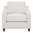 Pemberly Row Set of 2 Upholstered Sloped Arm Accent Chairs in Beige