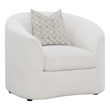Pemberly Row Set of 2 Boucle Upholstered Sloped Arm Accent Chairs in Latte