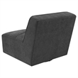 Pemberly Row Set of 2 Upholstered Armless Swivel Chairs in Dark Charcoal