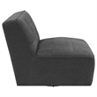 Pemberly Row Set of 2 Upholstered Armless Swivel Chairs in Dark Charcoal