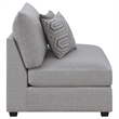 Pemberly Row Set of 2 Modern Upholstered Armless Chairs in Gray