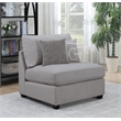 Pemberly Row Set of 2 Modern Upholstered Armless Chairs in Gray