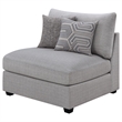 Pemberly Row Set of 2 Modern Upholstered Armless Chairs in Gray